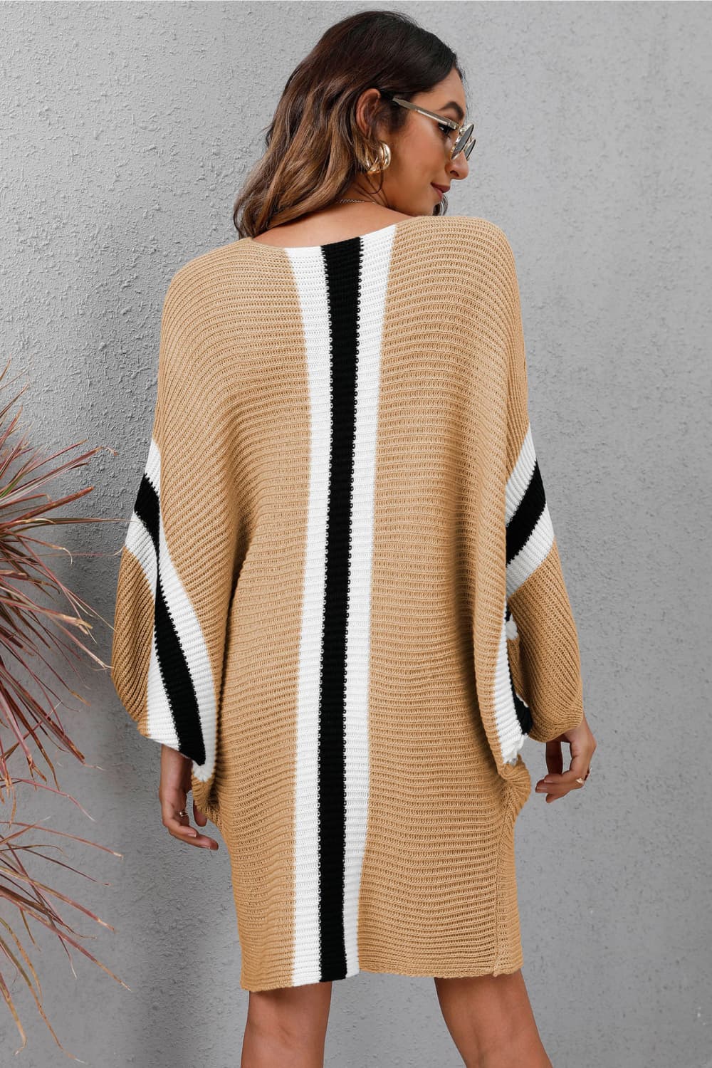 Ingelin Ribbed Round Neck Sweater Dress